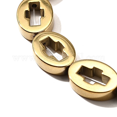 Гальванические нити из синтетических немагнитных гематитовых бусин G-L613-Z01-03F-1