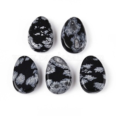 Естественно снежинка обсидиана подвески G-N349-08B-1