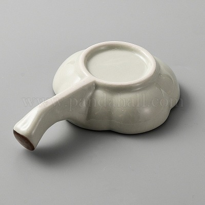 Керамическая чернильная пластина в форме цветка с ручкой DIY-WH0410-27D-1