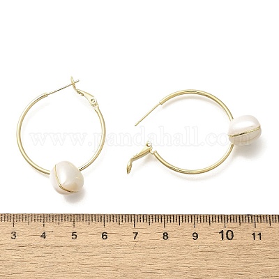 Латунные серьги-кольца в форме сердца EJEW-A121-13G-1