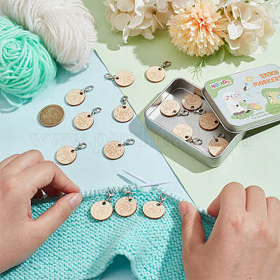 Деревянная плоская круглая форма с подвеской в виде лапы HJEW-NB00118-1