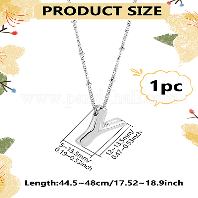 1 шт. латунная цепочка с подвесками в виде букв из сплава NJEW-LP0001-41Y-P-1