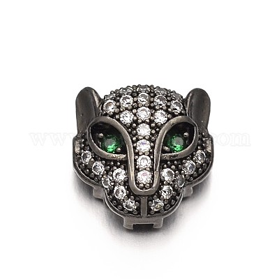 Стойки обшивки латунные микро проложить кубического циркония леопарда полые шарики ZIRC-I012-18B-RS-1