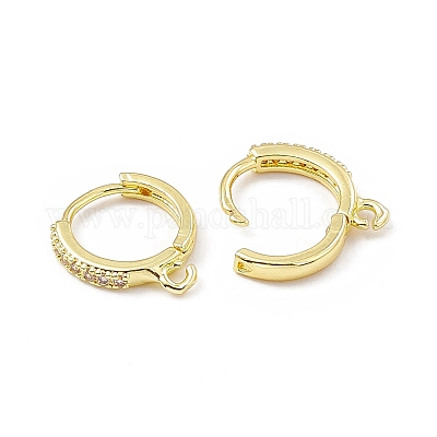 Латунь микро проложить кубический рисунок обруча из двуокиси циркония KK-P224-03G-1