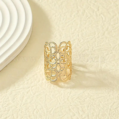 Кольца для пальцев из сплава с ажурным цветочным узором FS-WG218DB-01-1