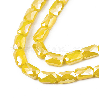 Гальванизировать непрозрачные сплошной цвет стеклянные бусы пряди EGLA-N002-25-B04-1