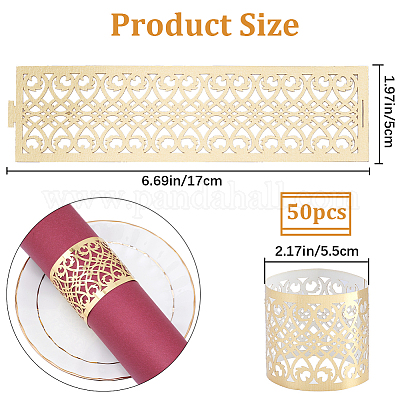 50 шт. металлические кольца для бумажных салфеток AJEW-GF0007-54B-1