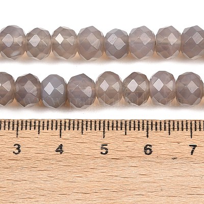 Серые натуральные бусины из агата &nbsp;G-C259-A36-5x8mm-1