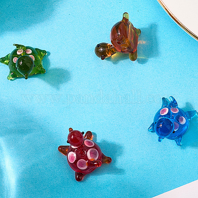 8шт 4 цвета бусины лэмпворк ручной работы LAMP-PA0001-08-1