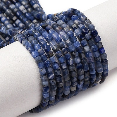 Природный содалит бисер нитей G-B142-C02-2x2mm-1