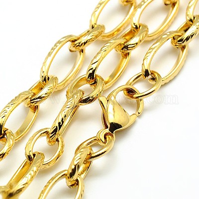 Модные ожерелья из нержавеющей стали 304 с гравировкой в виде лозы для матери и сына STAS-A028-N101G-1