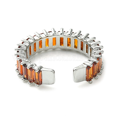 Кольцо из латуни с микропаве из кубического циркония RJEW-Z033-08P-1