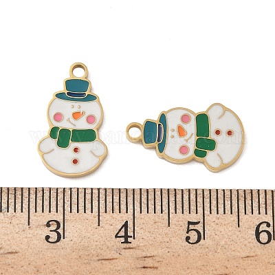 Рождественские эмалевые подвески из нержавеющей стали 304 STAS-Z093-08U-G-1