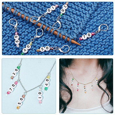 9 шт. 9 стильных акриловых подвесных маркера для петель HJEW-NB00002-1