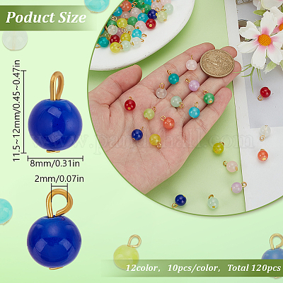 120 шт. 12-цветные подвески из искусственного нефрита PALLOY-HY00035-1