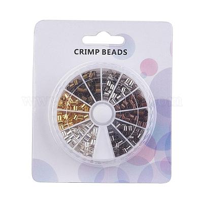 1 коробка 6 цвета латунные обжимные бусины KK-JP0010-03B-1