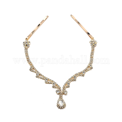 Цепочка для волос из сплава со стразами OHAR-M044-01G-1