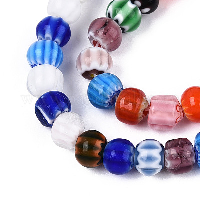 Ручной работы millefiori стеклянные бусины нитки LAMP-T022-11A-1