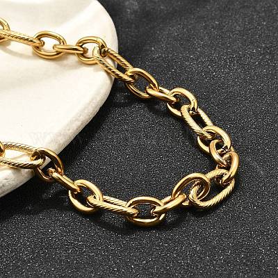 Ожерелья из нержавеющей стали 304 с цепочкой из троса NJEW-R023-11G-1