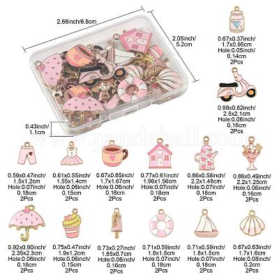 28 шт. 14 стиля подвески из сплава и эмали на тему пляжного отдыха ENAM-FS0003-34-1