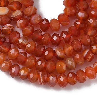 Натуральные полосатые агатовые бусы G-D344-A34-02-1