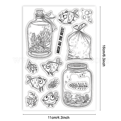 Прозрачные штампы из ПВХ с летней тематикой&nbsp;DIY-WH0631-0222-1