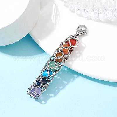 Чакра натуральный драгоценный камень мешочек кулон украшение HJEW-JM01611-01-1