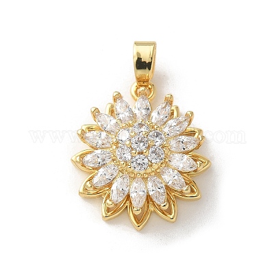 Латунные микропаве прозрачные подвески с фианитом ZIRC-D276-01G-C-1