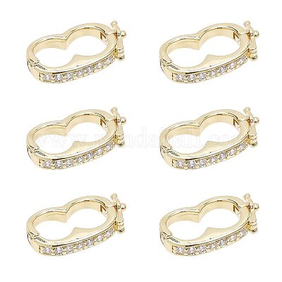 6 шт. латунные застежки-усилители в виде арахиса KK-CA0002-01G-1