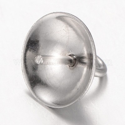 304 нержавеющая сталь чашечка жемчужные штифты булавки подвески X-STAS-L143-01-1