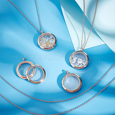 Набор для самостоятельного изготовления ожерелья-кулона из нержавеющей стали 304 в виде купола STAS-DR0001-02RG-1