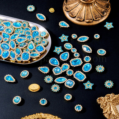 100 шт. пришивные стразы в форме капли/сердца/звезды GACR-TA0001-07F-1