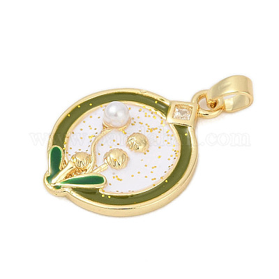 Латунные микро проложить кубического циркония подвески KK-U068-06G-1