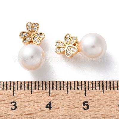 Латунные микропаве прозрачные подвески с фианитом KK-L227-004G-1