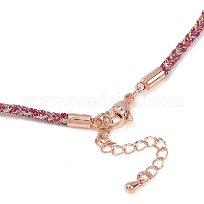 Изготовление ожерелий из круглого нейлонового хлопкового шнура диаметром 2.5 мм NJEW-C106-01RG-05-1