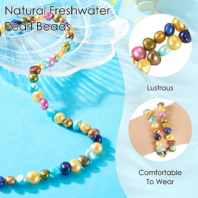 1 нить окрашенных бусин из натурального культивированного пресноводного жемчуга PEAR-TA0001-16-1