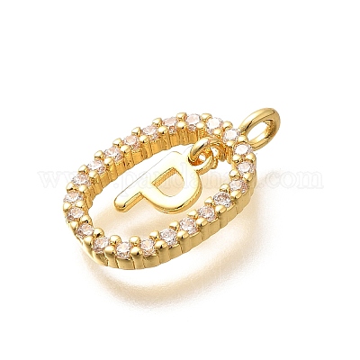 Латунные микро проложить кубического циркония подвески ZIRC-P123-01G-P01-1