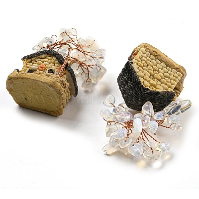 Орнамент модели из смолы и опалита DJEW-Z001-01G-1