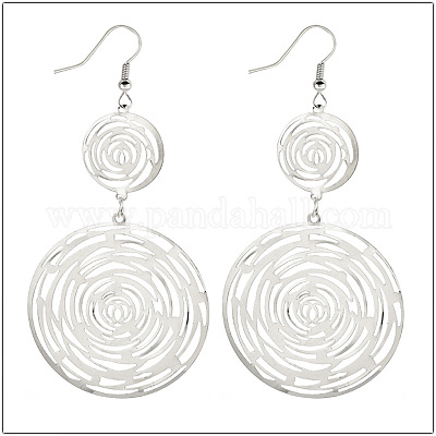 Серьги-подвески из полого розового сплава FS-WGFEEC3-02-1