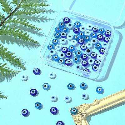 72 шт. 3-цветные бусины ручной работы от сглаза LAMP-FS0001-20-1