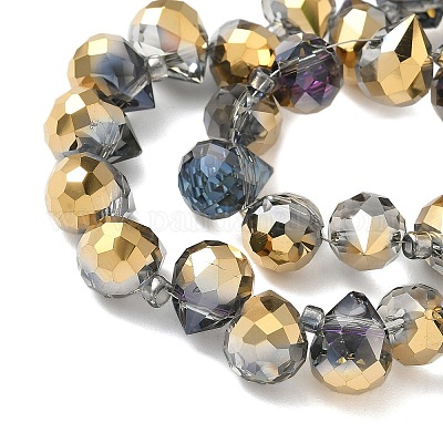 Стеклянные бусины с гальваническим покрытием  EGLA-D030-17Z-1