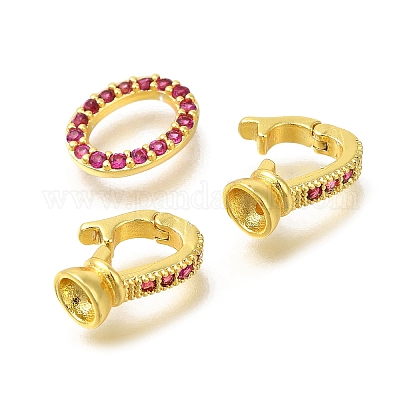 Покрытие стойки овальная латунь микропаве кубический цирконий складные застежки KK-F883-21G-1