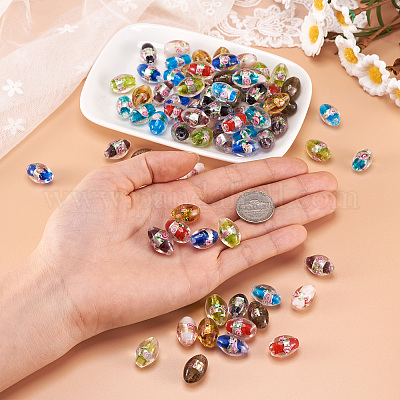 Handmade стеклянные бусины Lampwork фольги LAMP-CD0001-04-1