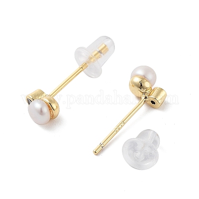 Натуральный жемчуг серьги EJEW-P256-69G-1