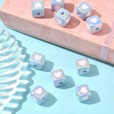 10 шт. непрозрачные акриловые эмалевые бусины ACRC-FS0001-02B-1