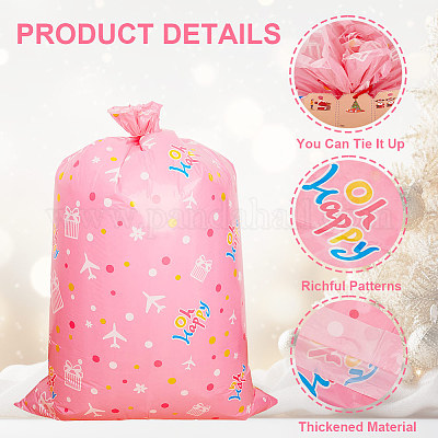 Рождественские 3шт прямоугольные пластиковые подарочные пакеты для хранения ABAG-WH20010-08C-1