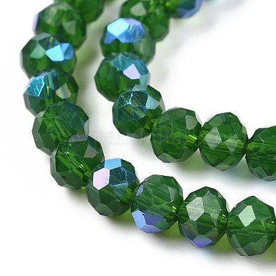 Гальванизировать непрозрачные сплошной цвет стеклянные бусы пряди EGLA-A034-P4mm-L05-A-1