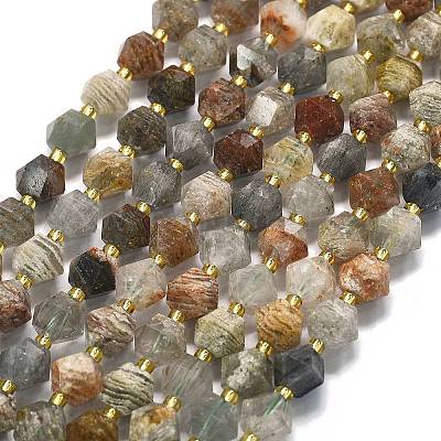Chapelets de perles en quartz lodolite naturel&nbsp;G-I376-A71-01-1