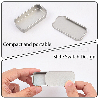 9 шт. 3-цветные жестяные коробки для хранения безделушек с раздвижной крышкой CON-CP0001-016B-1