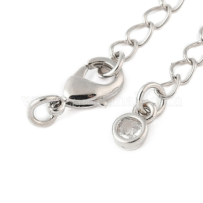 Удлинитель цепи из прозрачного кубического циркония из латуни с микропаве KK-B148-10P-01-1